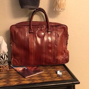 Men's Burgundy leather purse or laptop